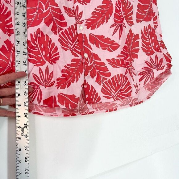 Bonobos Shirt Mens Large Pink Palm Scatter Coral Fan Slim Fit Button Up - Picture 2 of 8